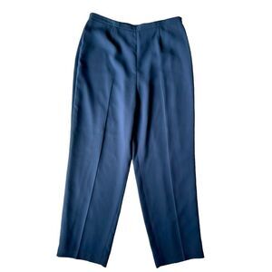 Casual Corner Annex Blue Straight Leg High Rise Lined Side Zip Pants Trousers 16